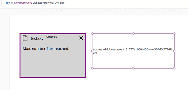 Attachment value takes the format appres://blobmanager/