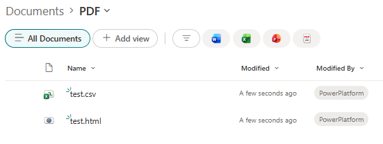 Run app, upload attachments and check files in SharePoint library