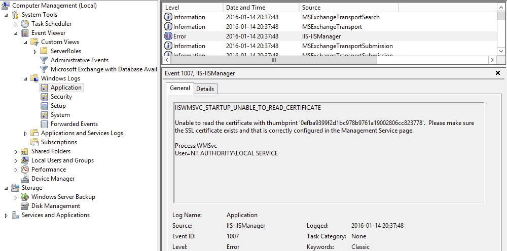 Microsoft Exchange 2013 CU11 Readiness Checks Error