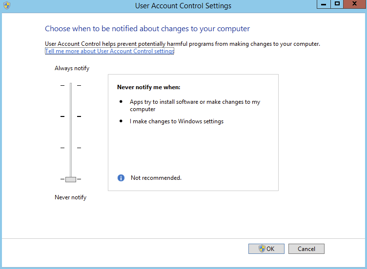 How to permanently disable UAC in Windows Server