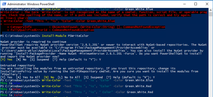 Write-Color is now published as PowerShell Module