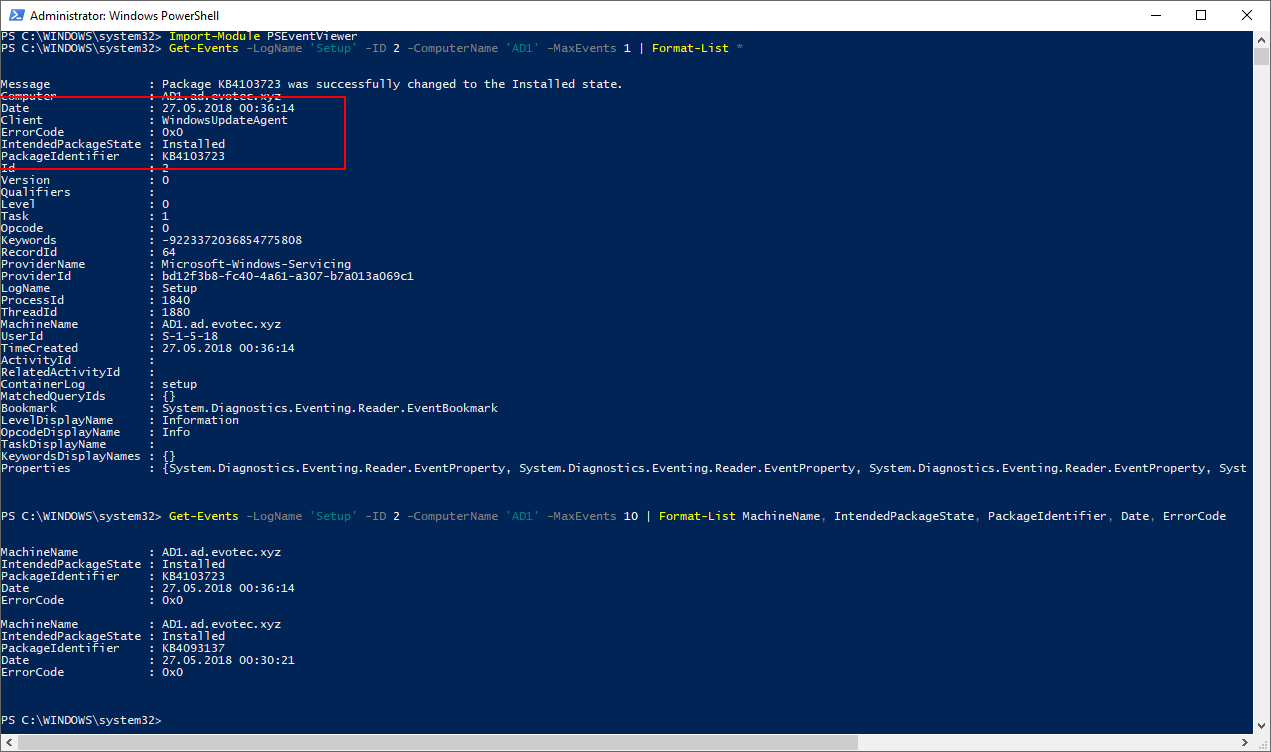 Working with Windows Events with PowerShell