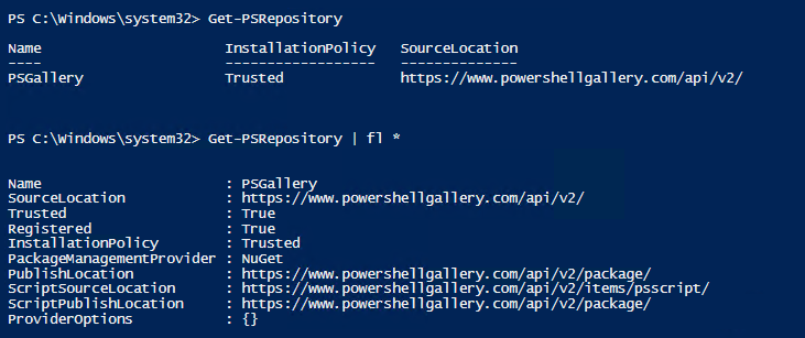 PowerShellGallery – You are installing modules from an untrusted repository