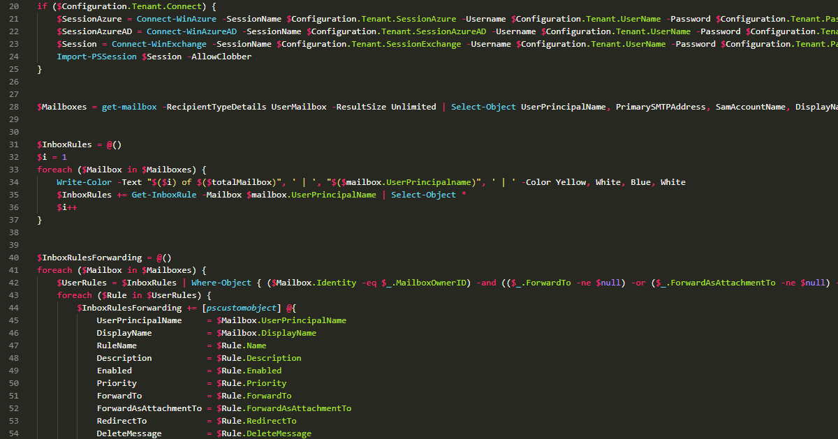 Office 365 – Find Users Forwarding Emails (PowerShell)