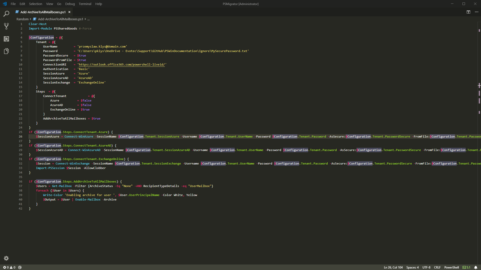 Office 365 – Creating Archive Mailboxes with PowerShell in bulk