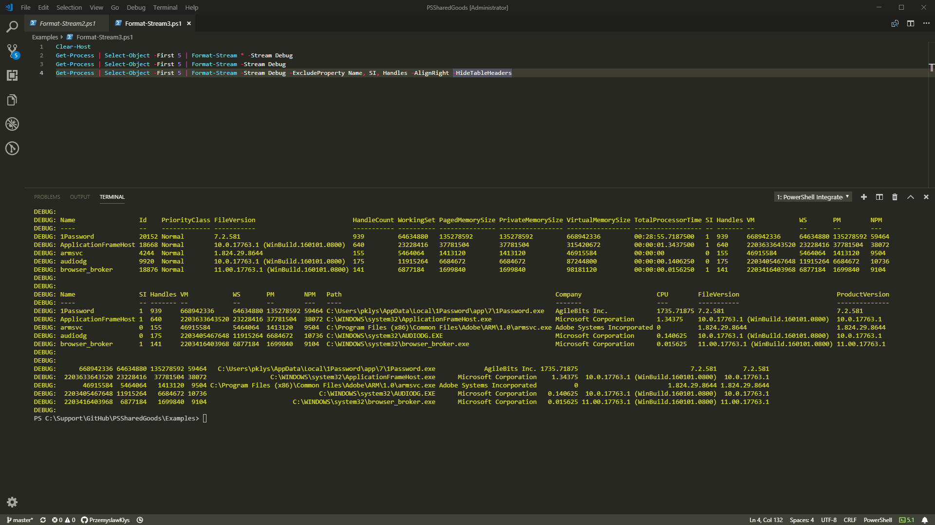 PowerShell – Working with Format-Table in Verbose, Debug, Output Streams
