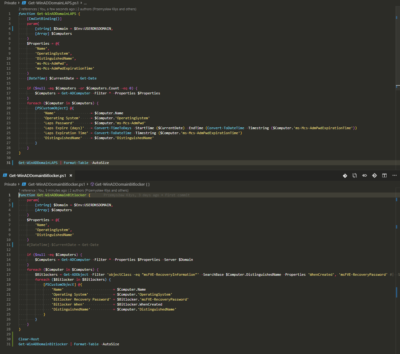 Backing up Bitlocker Keys and LAPS passwords from Active Directory